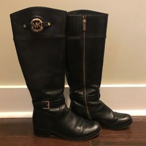 Michael Kors Stockard Leather Black Boots